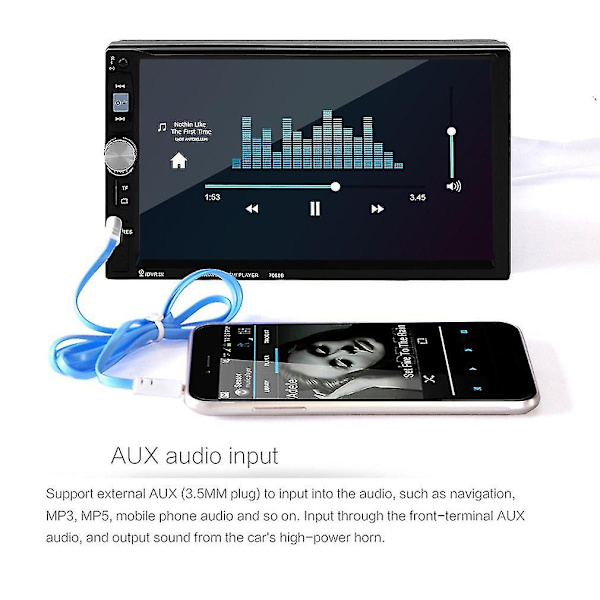 7 Tommer HD Touchscreen Bluetooth Bilstereo Radio FM MP5 Afspiller