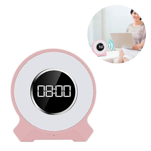 Fargeskiftende LED-musikk nattlys skrivebordslampe vekkerklokke Bluetooth-høyttaler