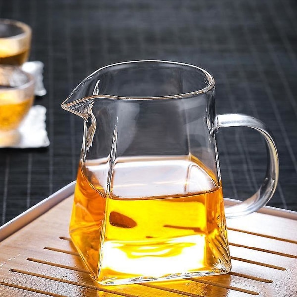 Varmebestandig Glas Kvadratisk Tekande med Rustfrit Stål Filter Te