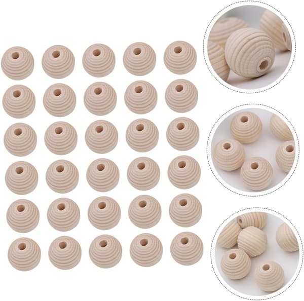 100 st trådpärlor träpärlor tillbehör DIY pärlade material Khakifärg