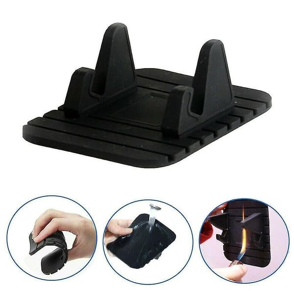 Antislip måtte 11*9*4cm Tilbehør Sort Bil Instrumentbræt Hjem Multi-brug (sort) (1 stk)