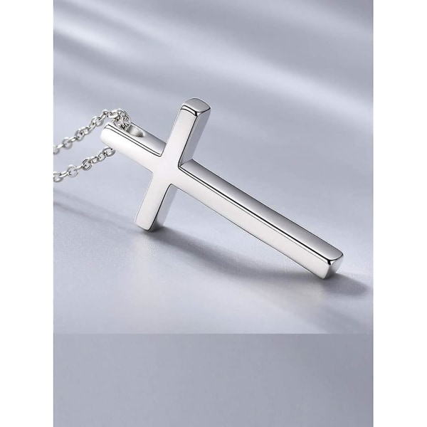 Simple Cross vedhæng halskæde til Lmell mænd kvinder rustfrit stål Link kæde gave