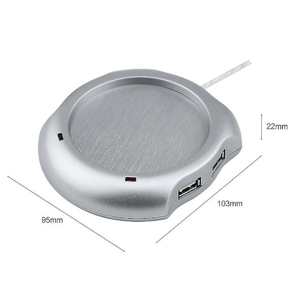 Hopea 4-portinen USB-keskitin ja juomanlämmitin