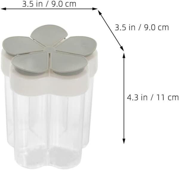 2 stk. køkkenkrydderikrukke med flere rum, PP-krydderidispenser med rum, robust, elegant, moderne