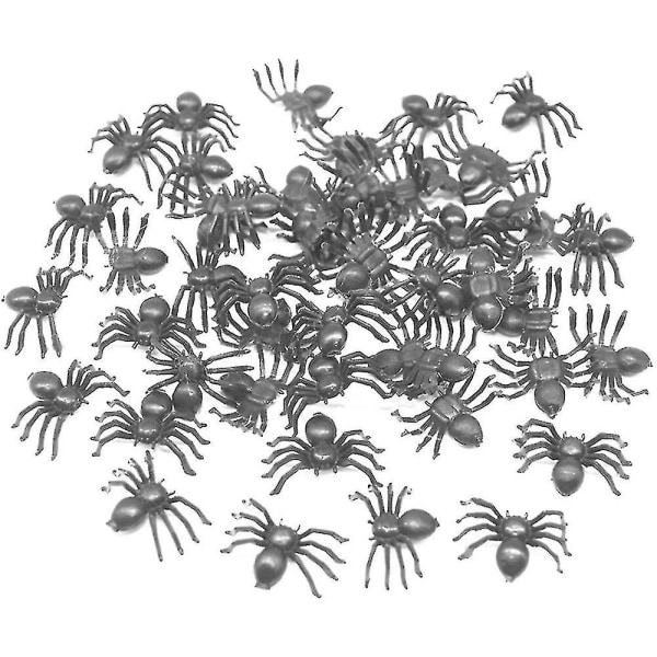 100 kpl Black Halloween Keinotekoiset hämähäkit kepponen lelut