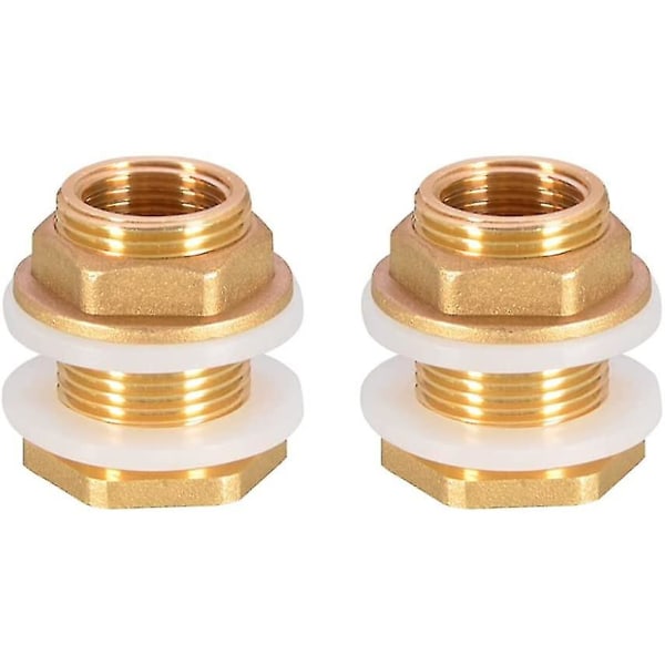 2 Pieces Dn20 3/4 Brass Water Tank Water Hose Fitting Adapter Faucet Rain Bucket Socket Brass Tank