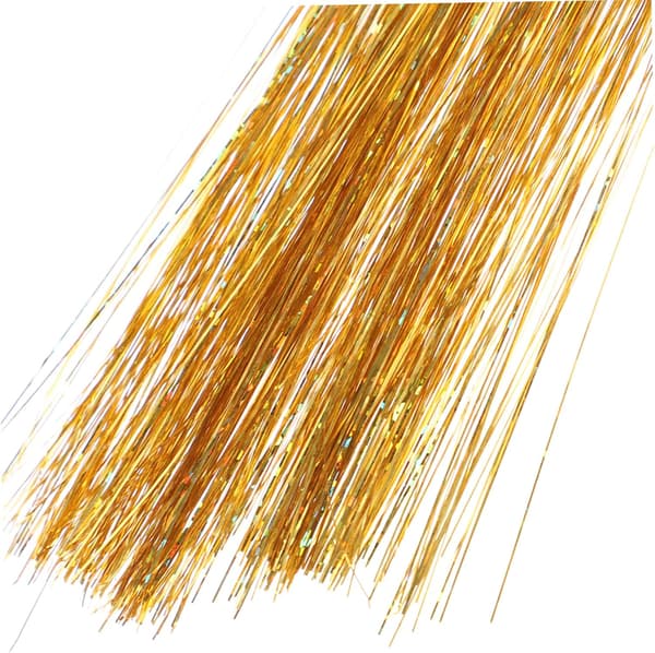 6 stk. gullglitter hår-tinsel-extensions glitrende fehår-glittersett for kvinner festfestival