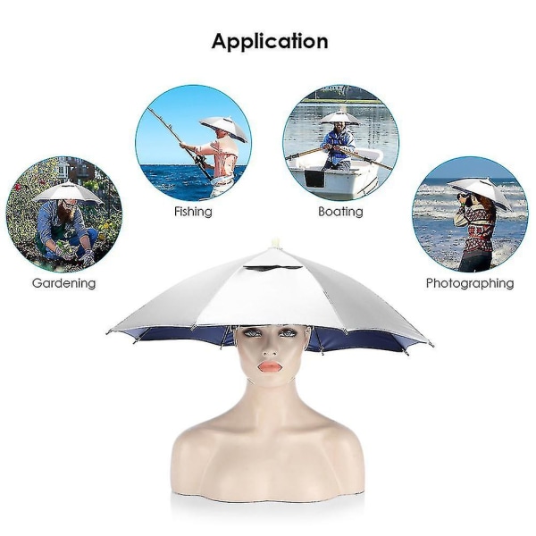 Foldbar hoved paraplyhat Anti-regn fiskehætte til udendørs aktiviteter, bærbar og let
