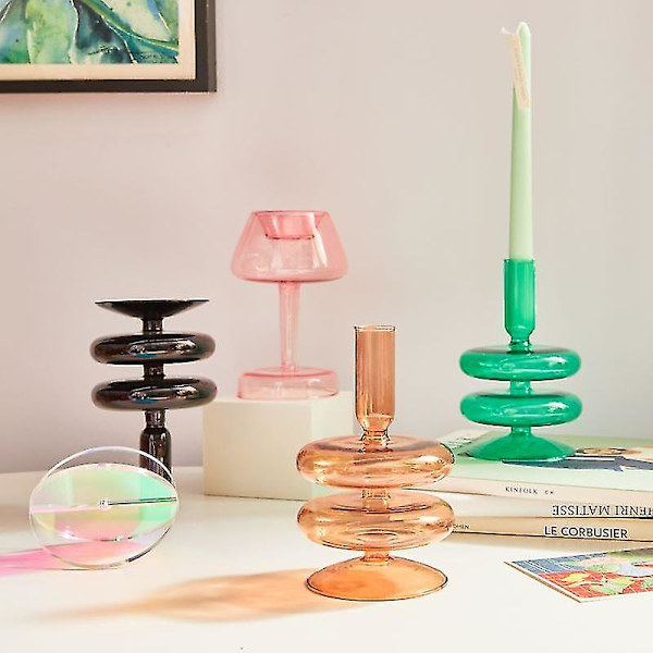 Floriddle Lysestaker i Glass for Hjemmet, Bryllup og Romdekor