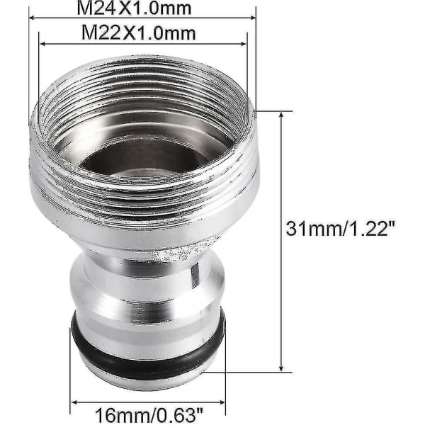 Hurtigkobling Nikkelbelagte Vann Slangetilkoblingskontakter For Hage Slange M22x1 M24x1 Hunn Og Hanegjenge Adapter 2stk