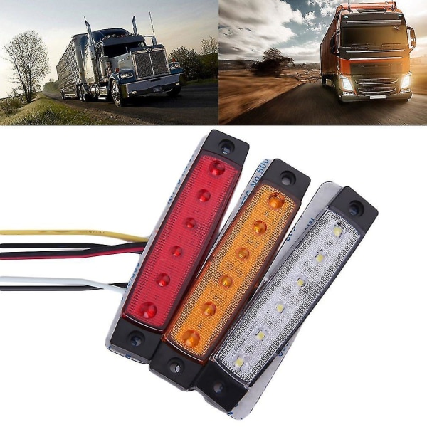 6 LED Sidemarkerlys for Bil, Lastebil og Tilhenger 12V Vanntett