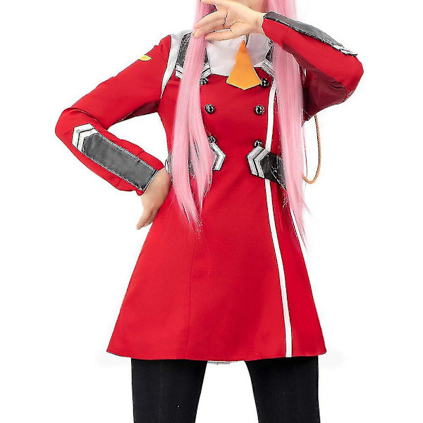 In The Franxx Zero Two Kostume Sæt Kvinder Anime Fancy Up Outfit Rød Uniform S