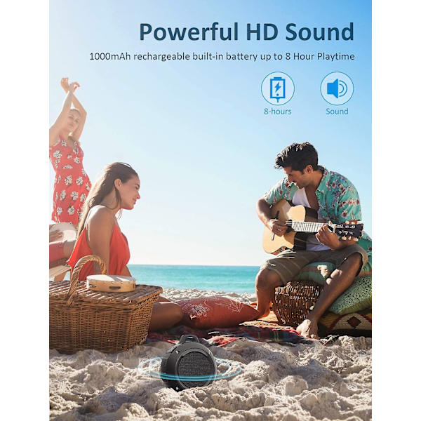 Bluetooth Duschhögtalare, Ipx5 Vattentät Bärbar Trådlös Högtalare