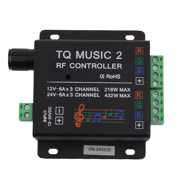 Ljud Audio LED RGB RF Musiksstyrenhet Touch 18A
