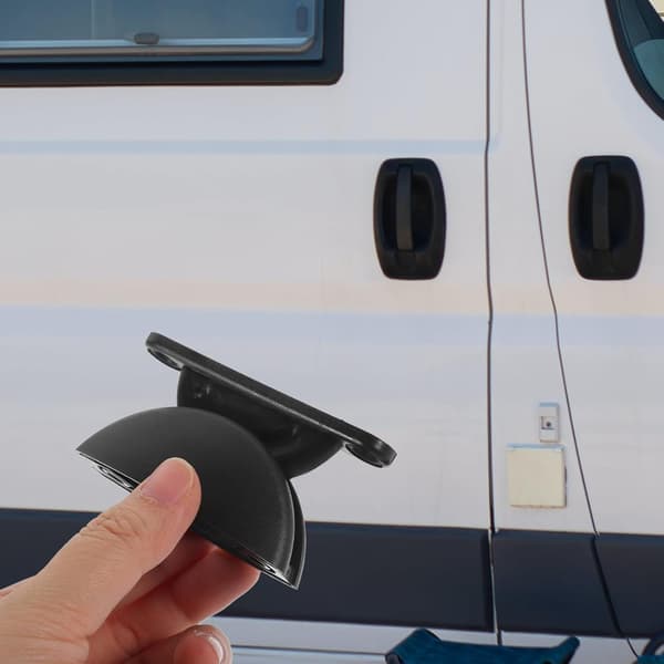 Dørholderfangstsæt Nylon Dørstopper til Autocamper Trailer Campingvogn Lydløs Lås Sort
