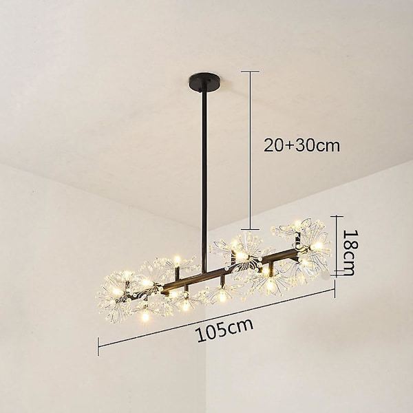 105cm LED-pendellampe, enkelt design, metall, moderne og stilig