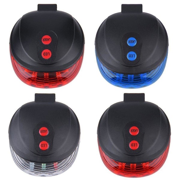 5 LED Laser Sykkel Baklys Vanntett Halevarsling Lys