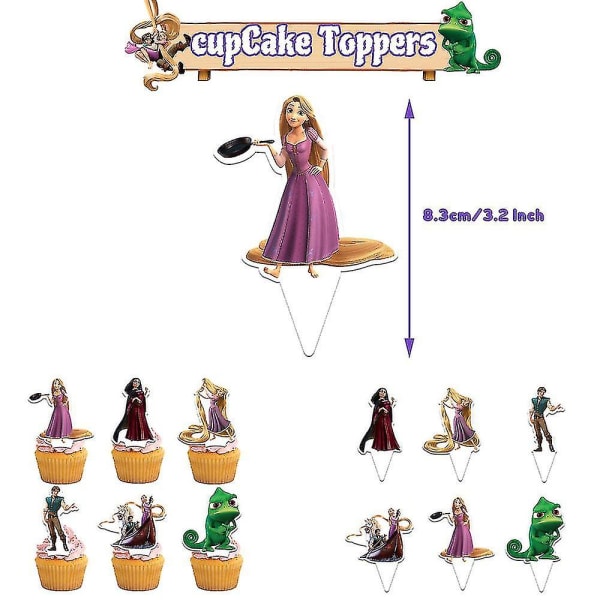 Tangled Rapunzel Princess Theme Birthday Decors Party Supplies Banner Balloons Cake Toppers Set