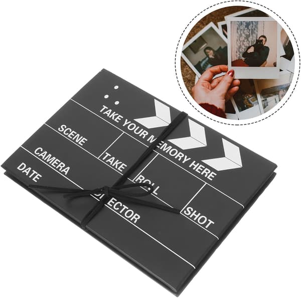 DIY foldbart fotoalbum scrapbog til dimission, sorte indvendige sider af karton