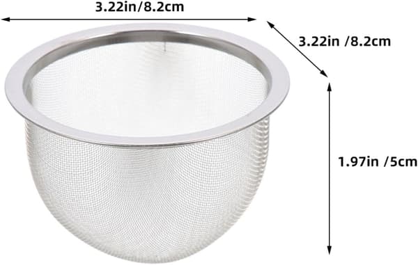 4 stk. tefiltre i rustfritt stål, 8,5 cm diameter, finmasket erstatning