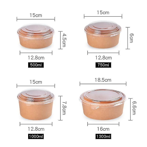 20 stk Engangs Kraftpapirskåle Party Favor 16oz