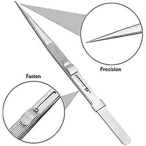 163 mm Rustfritt stål Justerbar Skyvelås Pinsett Elektronisk