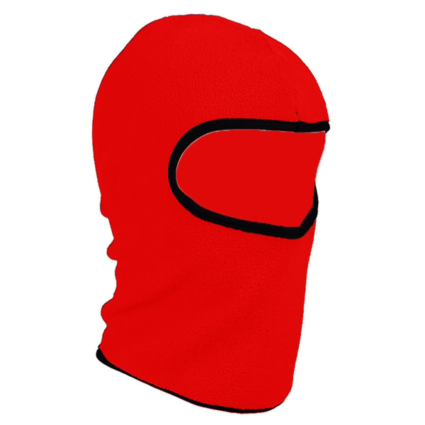 Vinterlue for barn, full ansiktsmaske, vindtett polarfleece halsvarmer for gutter og jenter Red