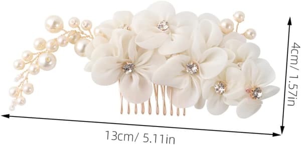 Mode Perle Rhinestone Bryllup Hårklemme Hårnål Kam Blad Blomst til Brude Tilfældig Farve