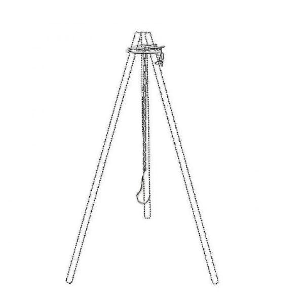 Utomhus Ringkrok Rostfritt Stål Bärbar Triangulär Grythållare 1 Lyftkrok + 1 Krok + 1 Läderpåse silver