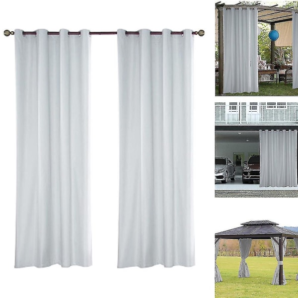 Udendørs Gardin Vandafvisende 1 Stk Loop Gardin Transparent Udendørs Gardin