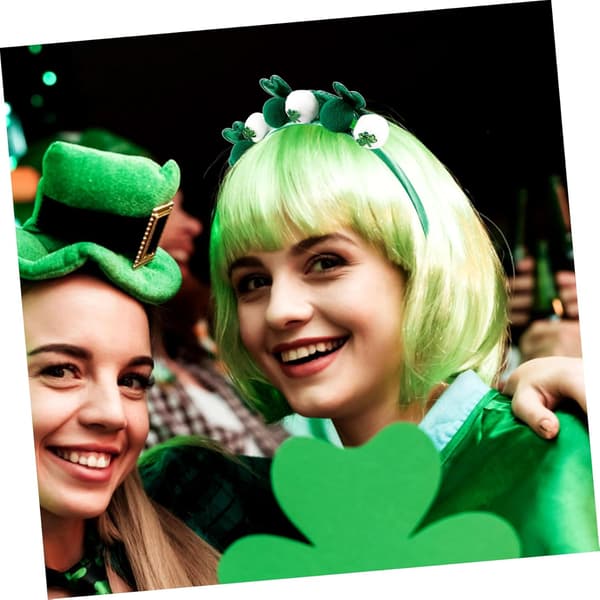 Shamrock Ferie Hårbånd for Kvinner Festlige Pompom-baller Hårtilbehør