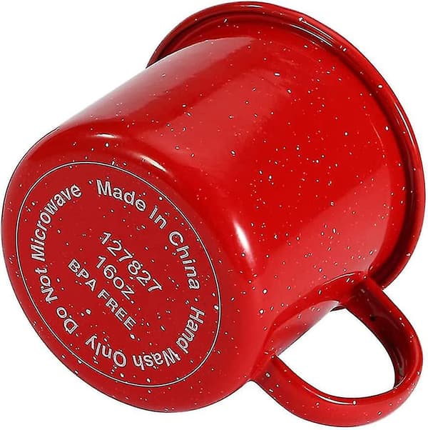 Campingmuggar för utomhus - kaffemugg 16 Oz - emaljerad resekopp. Te Camping Emaljkopp