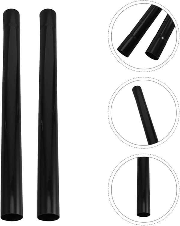 4 st 45 cm svarta förlängningsrör för dammsugare i plast med 32 mm innerdiameter