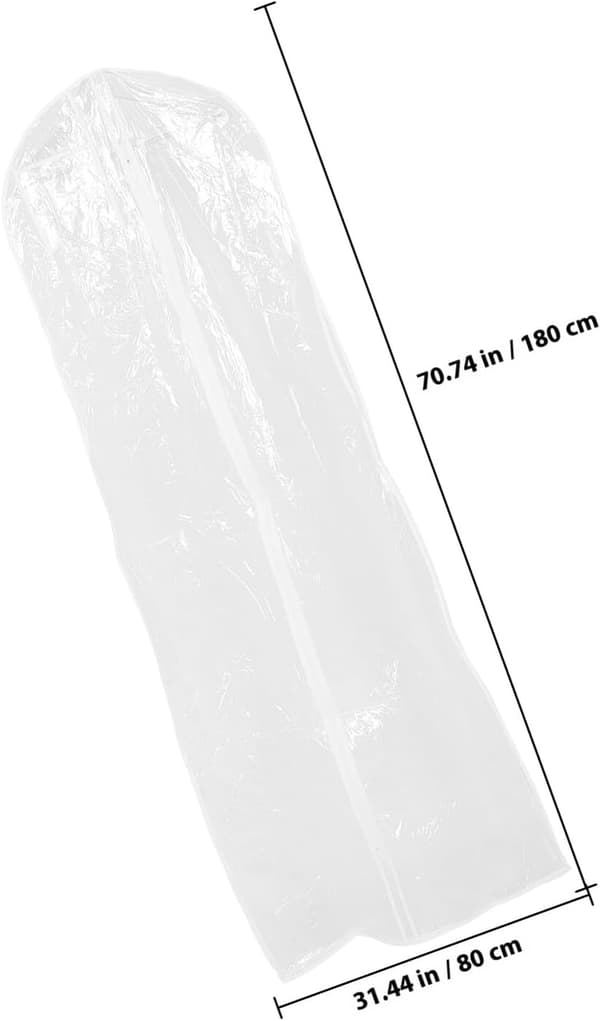 Bärbar PVC-plaggpåse för bröllopsklänning och lång klänning dammskydd