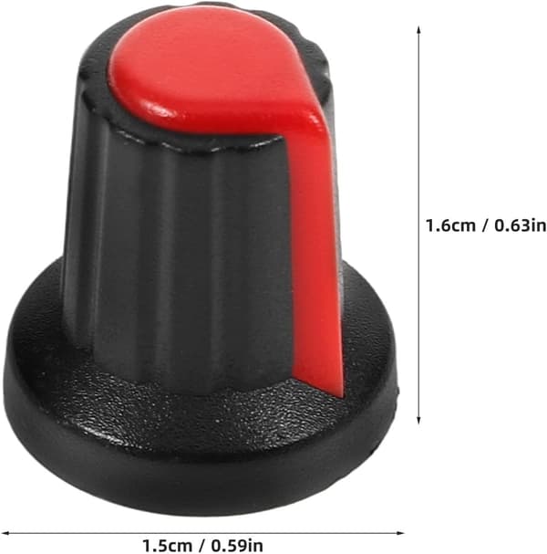 20 st röda plastpotentiometerkontrollrattar 6 mm D-formad stam Dj Mixer Controller Caps