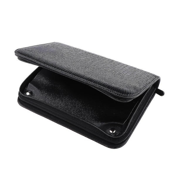 Blødt Læder Hår Saks Sække Skær Case Hår Styling Kam Pung Holster Sort