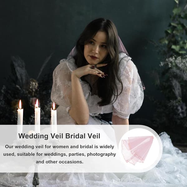 2 stk kort brudeslør elegant netting bryllupshodeplagg dobbeltlags kam brudedusj dekorasjon for kvinner