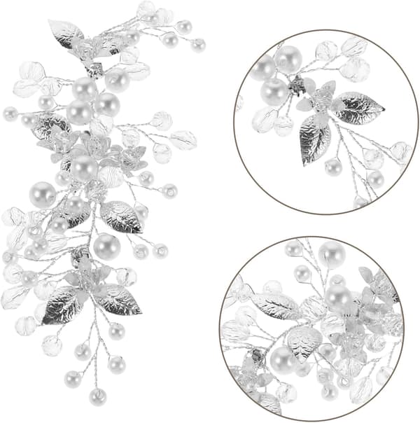 Blomst Rhinestone Hårvin Blomster Hodeplagg Glitrende Bryllupshårtilbehør for Bruder