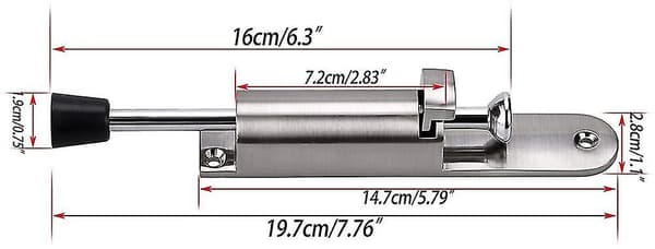 2 stk. Dørstopper Dørstøtte Stoppe Stainless Steel Dørstopper Med Gummi (sølv)