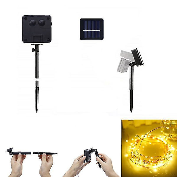 200 LED-julkulor med solceller för utomhusbruk