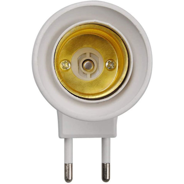 LED-lamppu E27 urosliitäntätyyppi EU-pistoke-adapteri muuntaja lampunpidikkeelle On/Off-painikkeella (valkoinen*2)