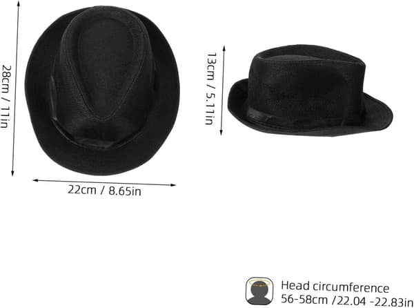 Danseforestilling Hatt Gutter og Jenter Fedora Hatter for Gutter Jenter Svart for Sceneopptredener