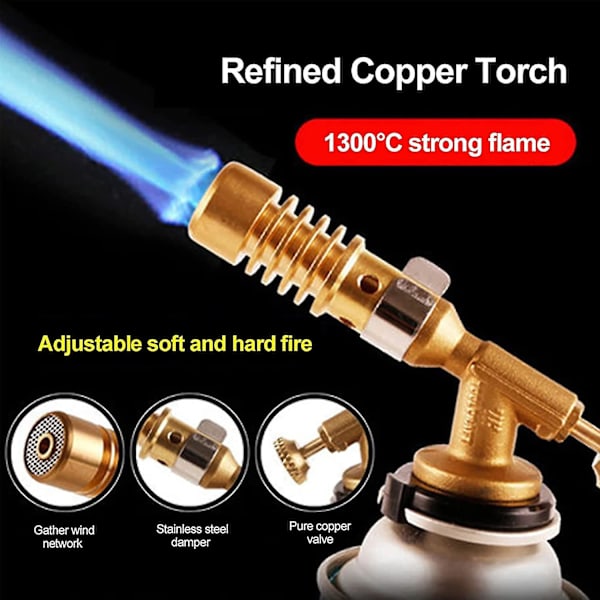 Bærbar Flammepistol Blåsebrenner Flammepistol, justerbar Flamme Gassbrenner Brannmaker Tennere For Matlaging Utendørs Grill Baking Brulee Creme DIY Lodding