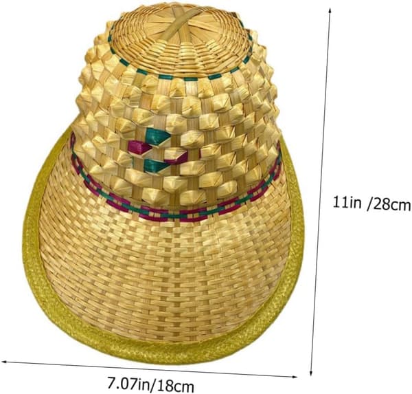 Ananas solhatt i bambu för vuxna, traditionell asiatisk UV-skyddande solhatt