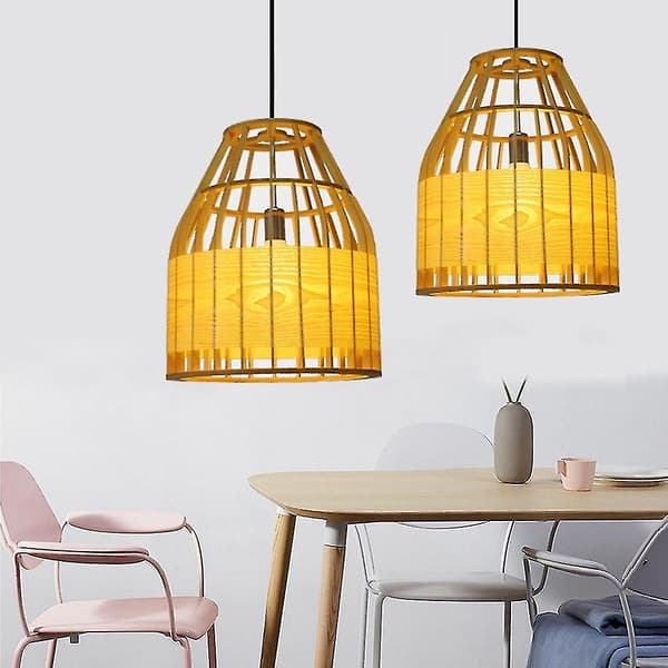 30cm E27led Japansk Stil Massiv Træ Lysekrone