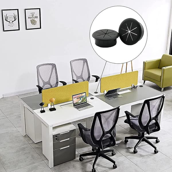 4 stycken svarta plastbordsgrommets, flexibla bordsgrommets