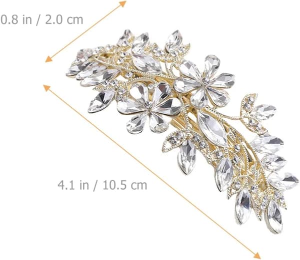 Krystalblomst Hårklemme Rhinestone Hårspænde til kvinder til polterabend