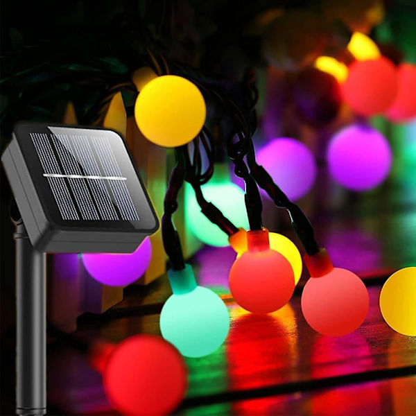 Solcellsdrivna Utomhus String Lights Vattentäta Matta Glödlampor 8 Ljuslägen
