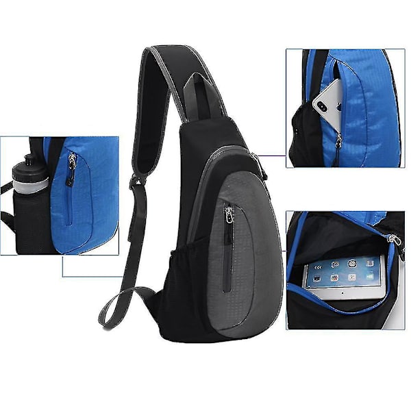 Sling Rygsæk, Multifunktionel Crossbody Skuldertaske Rejse Vandring Dagrygsæk