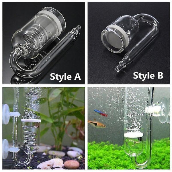 2 Style Glas CO2 Akvarium Diffuser Carbon Dioxide